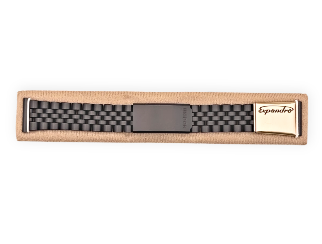 Expandro Unidor black PVD coated stainless steel 'Jubilee' bracelet 19mm