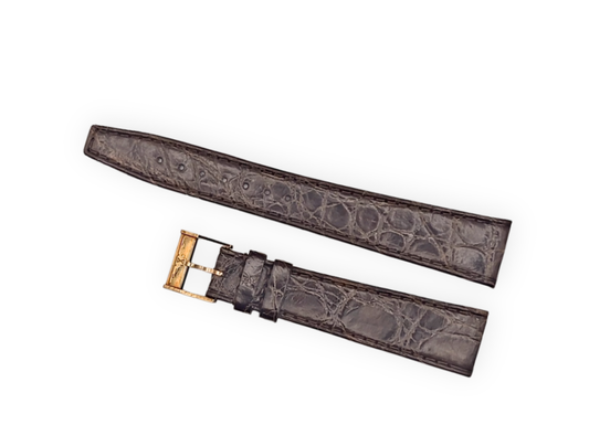 Longines brown vintage croco leather strap 18mm with buckle
