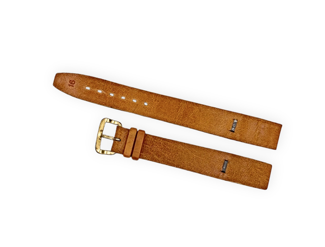 Basic Light brown faux-leather open-end strap 16mm