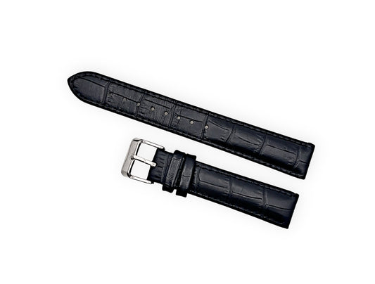 Black leather strap 18mm