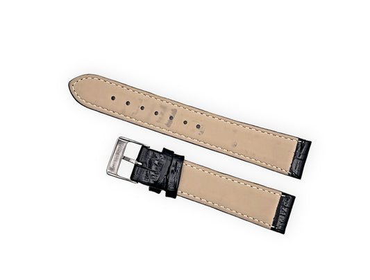 Black leather strap 18mm