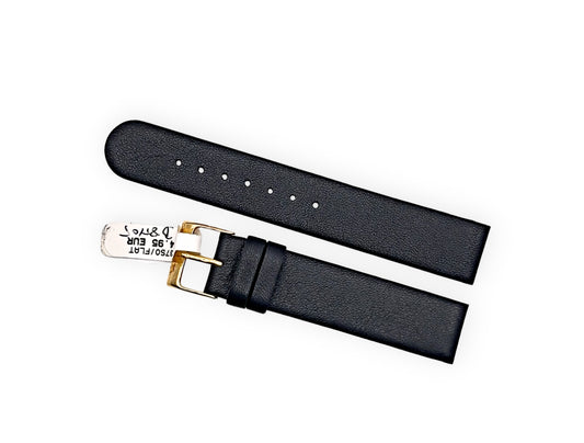 Hoders thin black leather strap 18mm