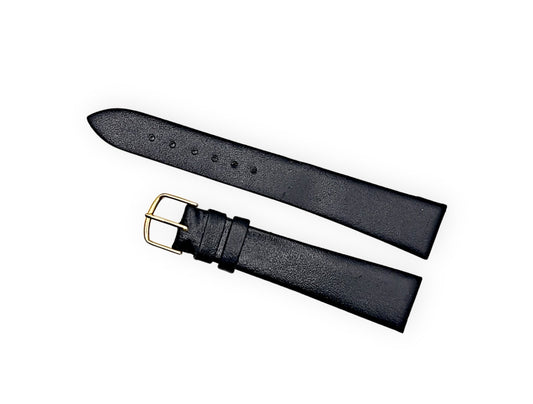 Black leather strap 18mm