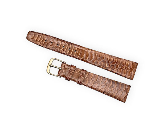 Brown croco pattern leather strap 18mm
