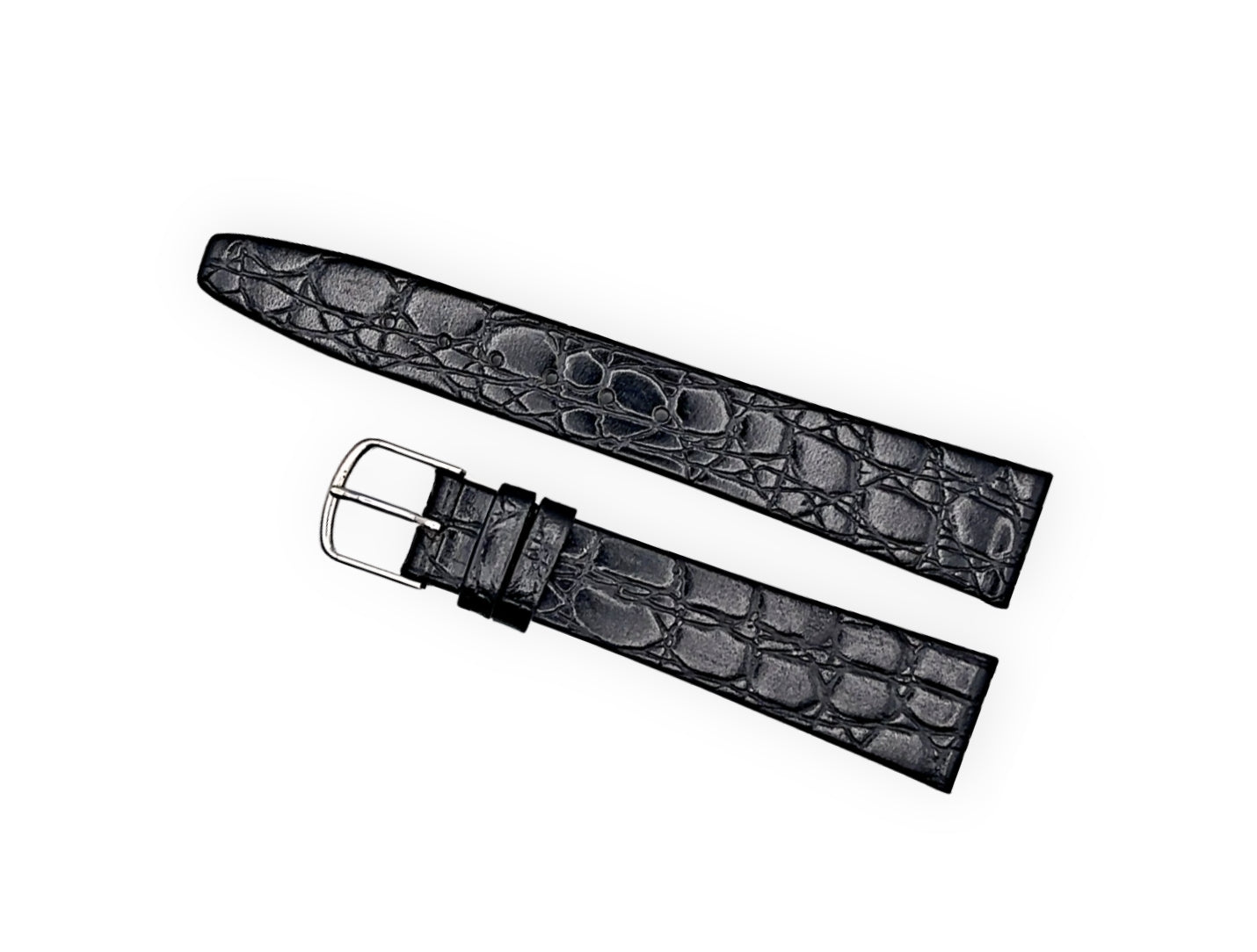 Black leather watchstrap 18mm