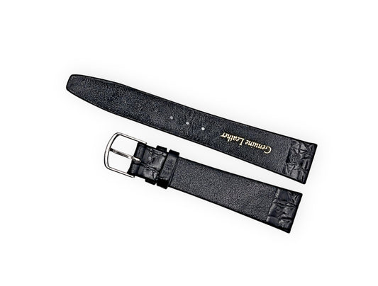 Black leather watchstrap 18mm