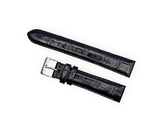 Black leather strap 18mm