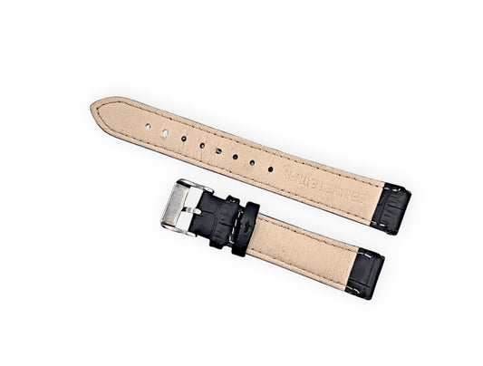 Black leather strap 18mm