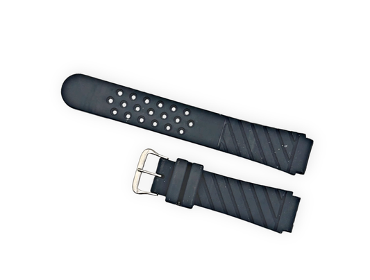 Vintage SEIKO rubber strap in black ZPA28S 18mm
