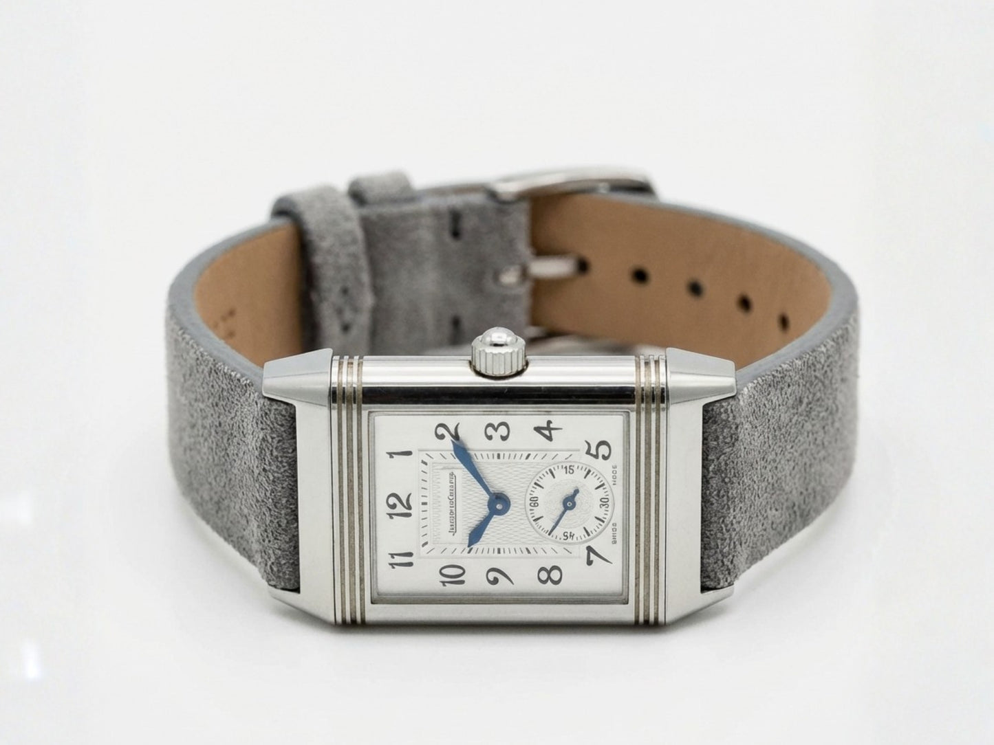 Vintage style watch Strap - Grey Suede Leather