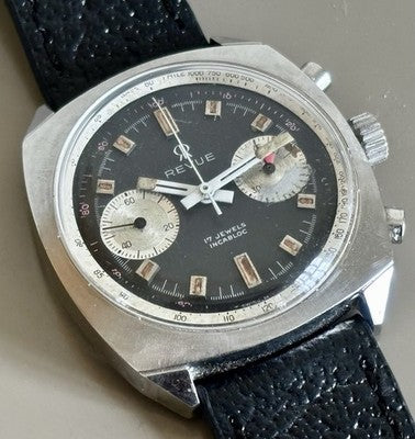 Revue-Chronograph mit Panda-Zifferblatt, Valjoux 23
